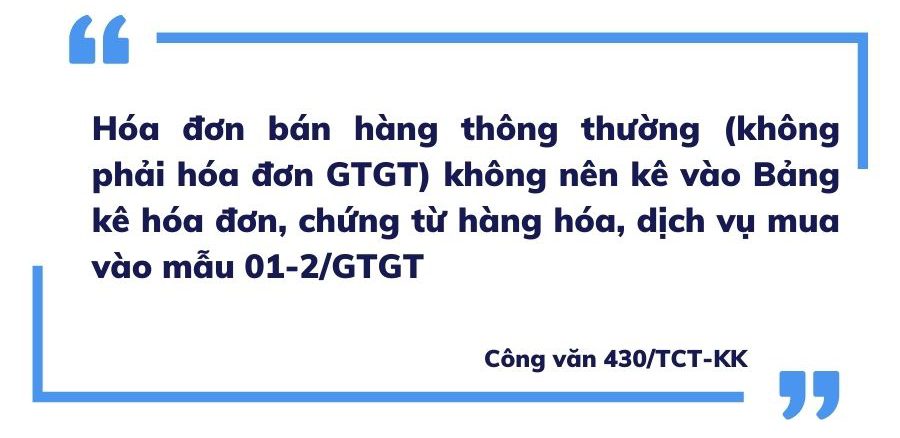 hóa đơn bán hàng trực tiếp không phải kê khai thuế