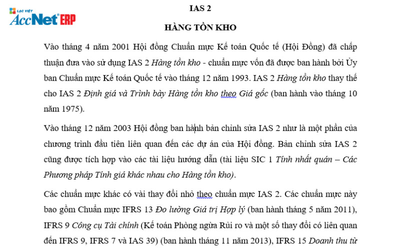 chuẩn mực hàng tồn kho