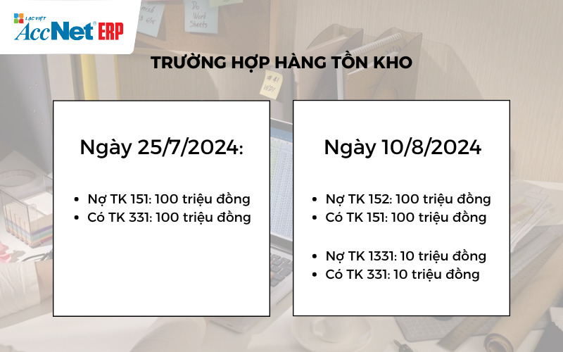 hạch toán hàng về trước hóa đơn về sau