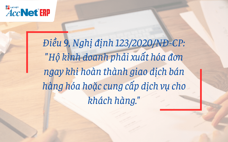 Quy định về cấp hóa đơn của hộ kinh doanh