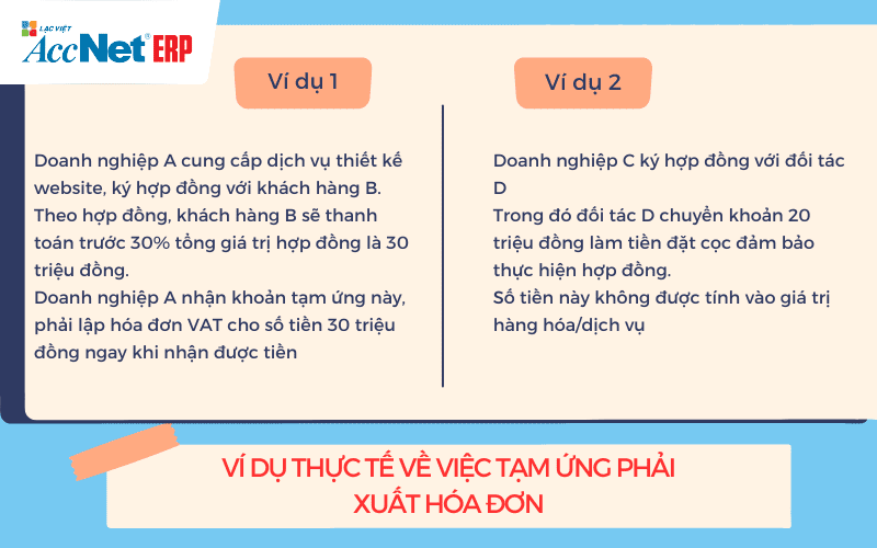 Ví dụ thực tế về việc tạm ứng phải xuất hóa đơn