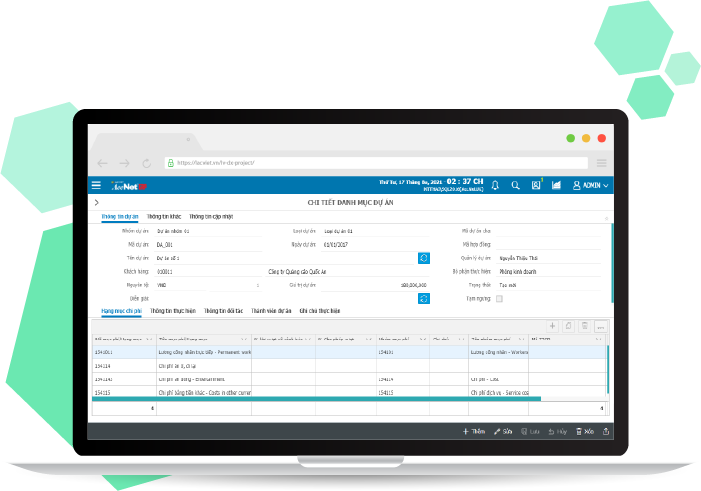 Phần mềm quản ngân sách dự án