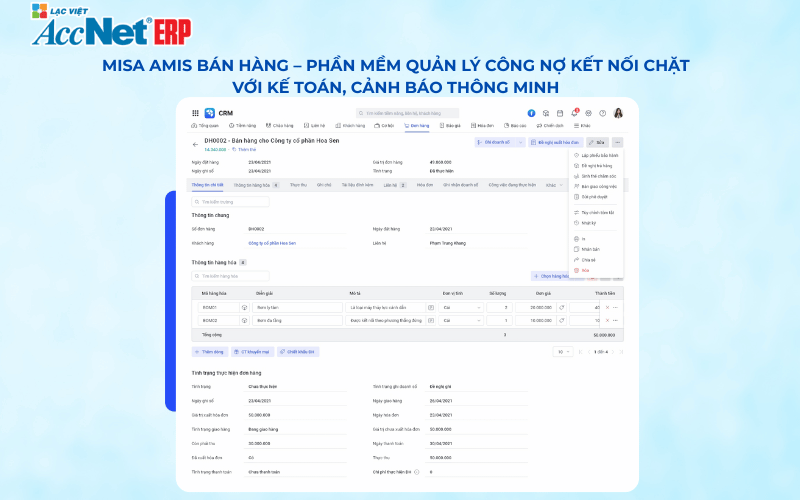 phần mềm quản lý công nợ