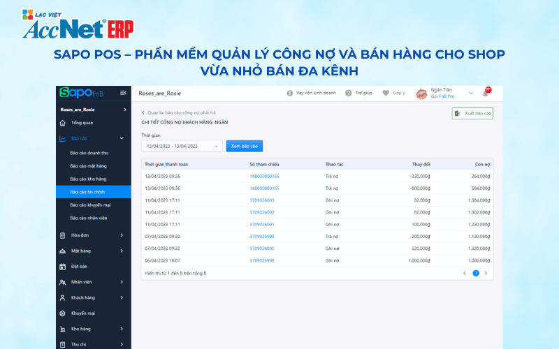 phần mềm quản lý bán hàng và công nợ